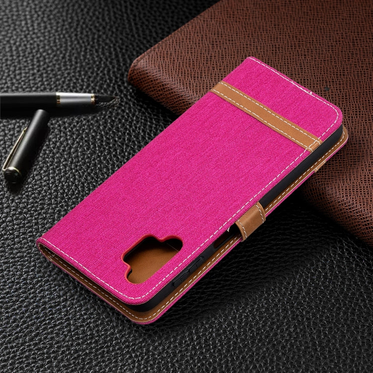 For Samsung Galaxy A32 5G Color Matching Denim Texture Horizontal Flip Leather Case with Holder & Card Slots & Wallet & Lanyard