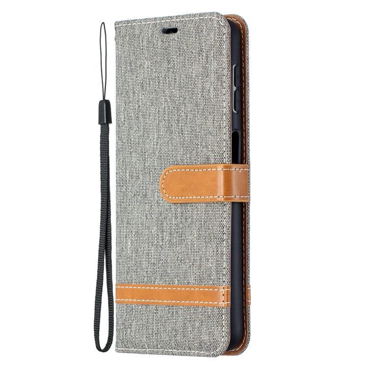 For Samsung Galaxy A32 5G Color Matching Denim Texture Horizontal Flip Leather Case with Holder & Card Slots & Wallet & Lanyard