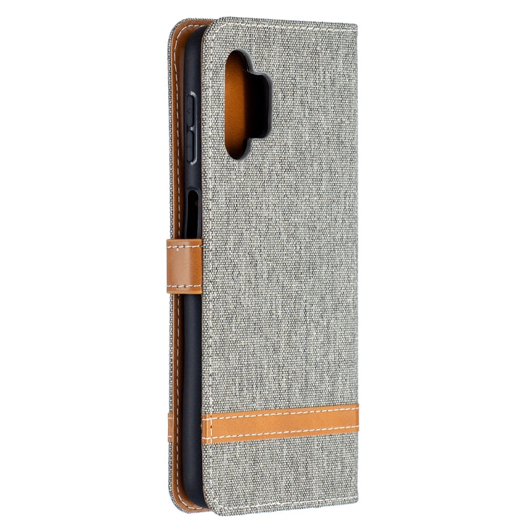 For Samsung Galaxy A32 5G Color Matching Denim Texture Horizontal Flip Leather Case with Holder & Card Slots & Wallet & Lanyard