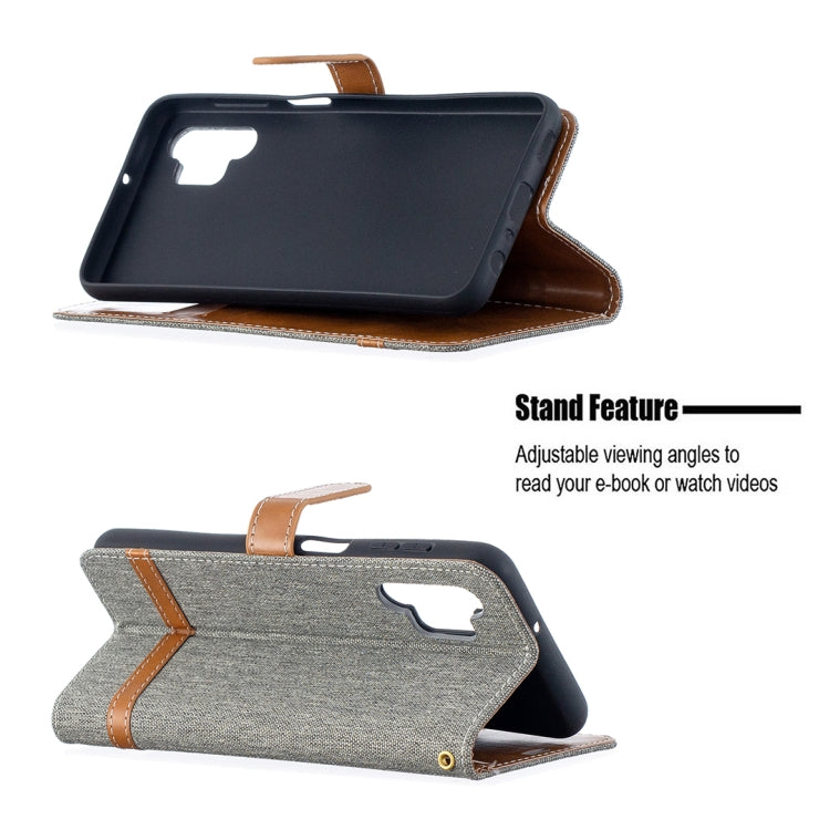 For Samsung Galaxy A32 5G Color Matching Denim Texture Horizontal Flip Leather Case with Holder & Card Slots & Wallet & Lanyard