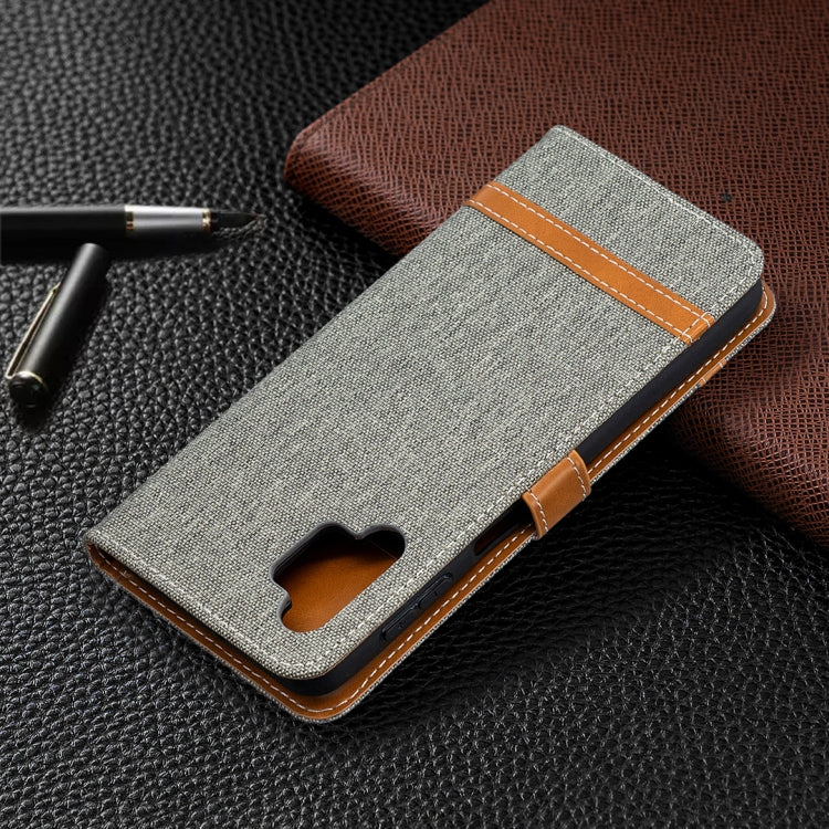 For Samsung Galaxy A32 5G Color Matching Denim Texture Horizontal Flip Leather Case with Holder & Card Slots & Wallet & Lanyard