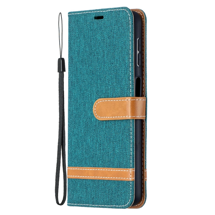 For Samsung Galaxy A32 5G Color Matching Denim Texture Horizontal Flip Leather Case with Holder & Card Slots & Wallet & Lanyard