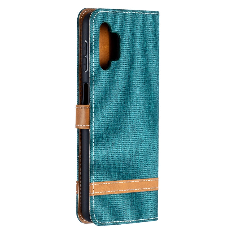 For Samsung Galaxy A32 5G Color Matching Denim Texture Horizontal Flip Leather Case with Holder & Card Slots & Wallet & Lanyard