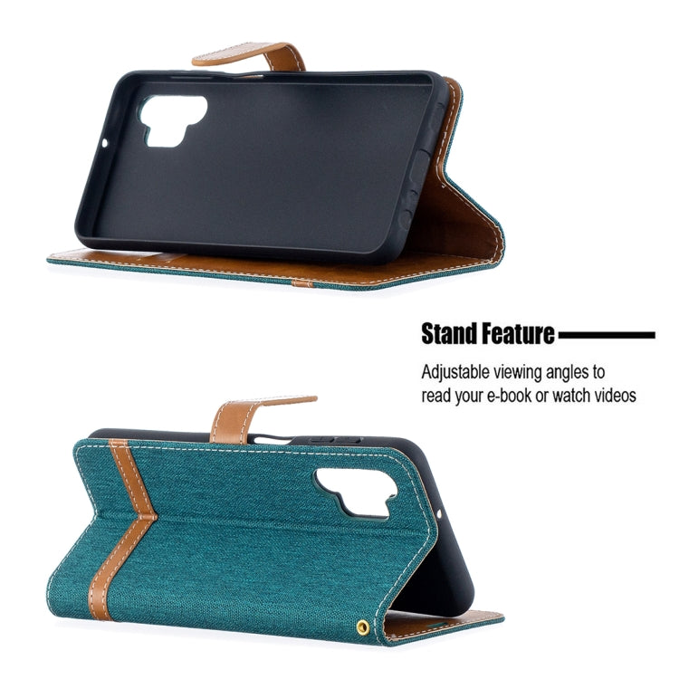 For Samsung Galaxy A32 5G Color Matching Denim Texture Horizontal Flip Leather Case with Holder & Card Slots & Wallet & Lanyard