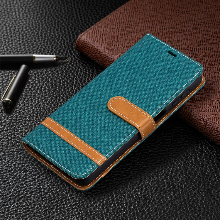 For Samsung Galaxy A32 5G Color Matching Denim Texture Horizontal Flip Leather Case with Holder & Card Slots & Wallet & Lanyard