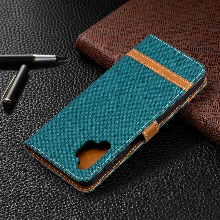 For Samsung Galaxy A32 5G Color Matching Denim Texture Horizontal Flip Leather Case with Holder & Card Slots & Wallet & Lanyard
