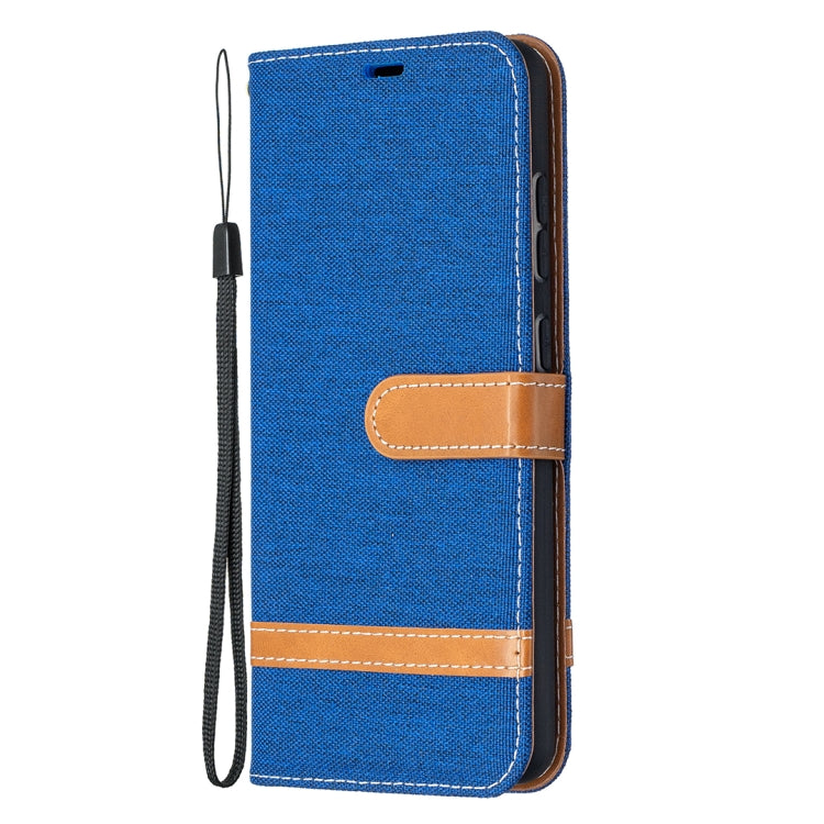 For Samsung Galaxy A52 5G / 4G Color Matching Denim Texture Horizontal Flip Leather Case with Holder & Card Slots & Wallet & Lanyard