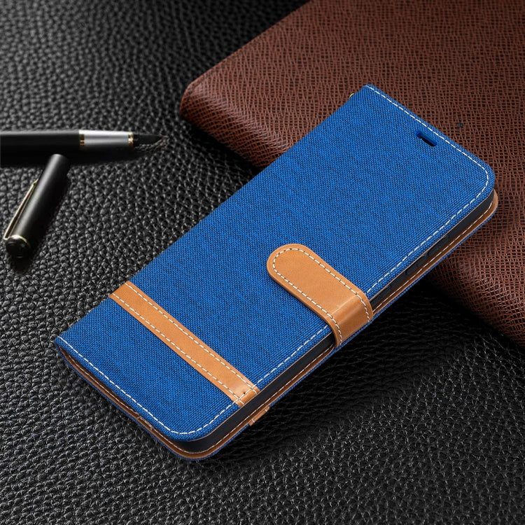 For Samsung Galaxy A52 5G / 4G Color Matching Denim Texture Horizontal Flip Leather Case with Holder & Card Slots & Wallet & Lanyard