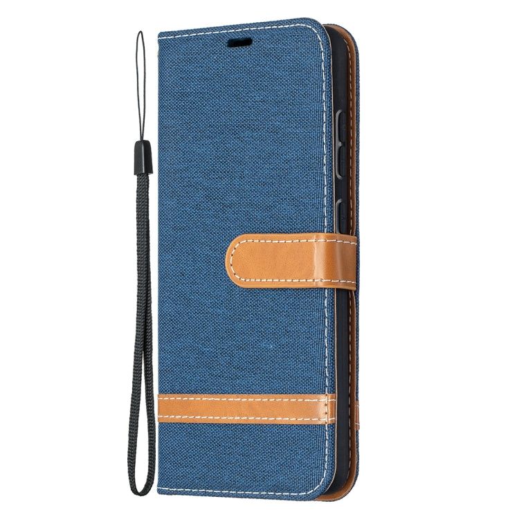For Samsung Galaxy A52 5G / 4G Color Matching Denim Texture Horizontal Flip Leather Case with Holder & Card Slots & Wallet & Lanyard