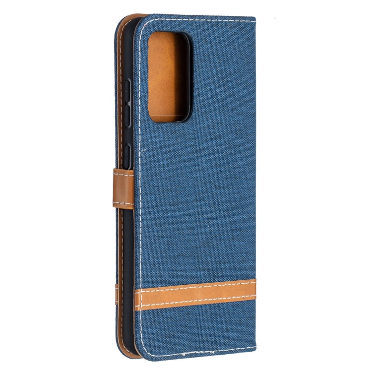 For Samsung Galaxy A52 5G / 4G Color Matching Denim Texture Horizontal Flip Leather Case with Holder & Card Slots & Wallet & Lanyard