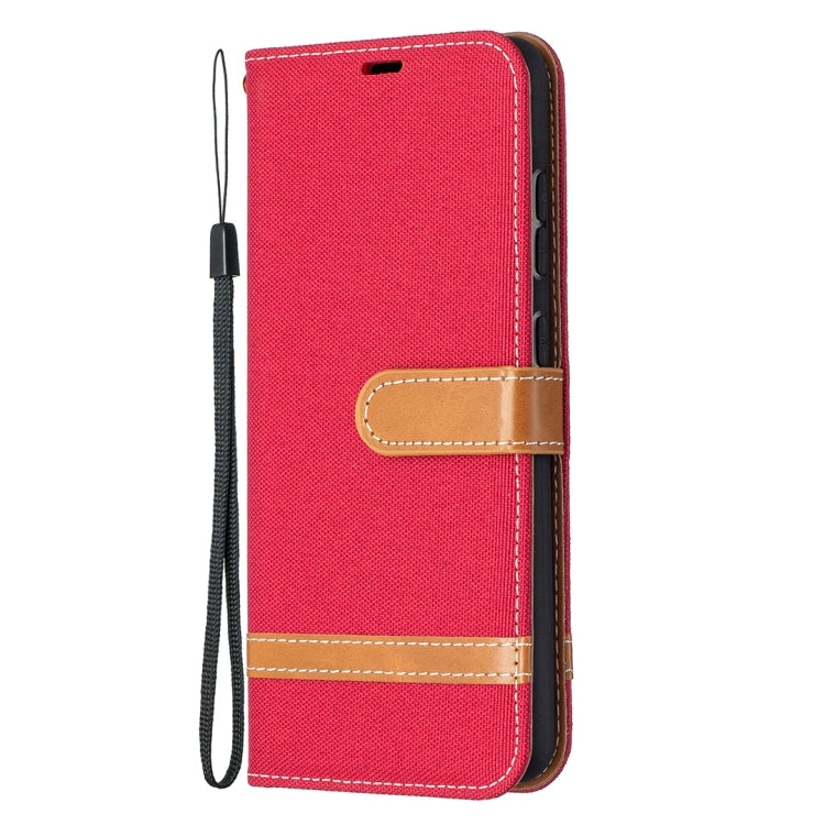 For Samsung Galaxy A52 5G / 4G Color Matching Denim Texture Horizontal Flip Leather Case with Holder & Card Slots & Wallet & Lanyard