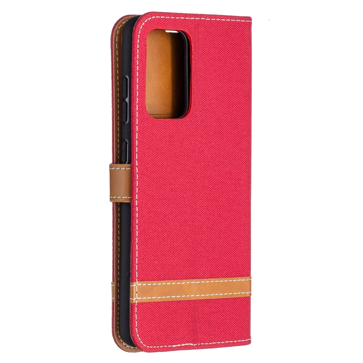 For Samsung Galaxy A52 5G / 4G Color Matching Denim Texture Horizontal Flip Leather Case with Holder & Card Slots & Wallet & Lanyard