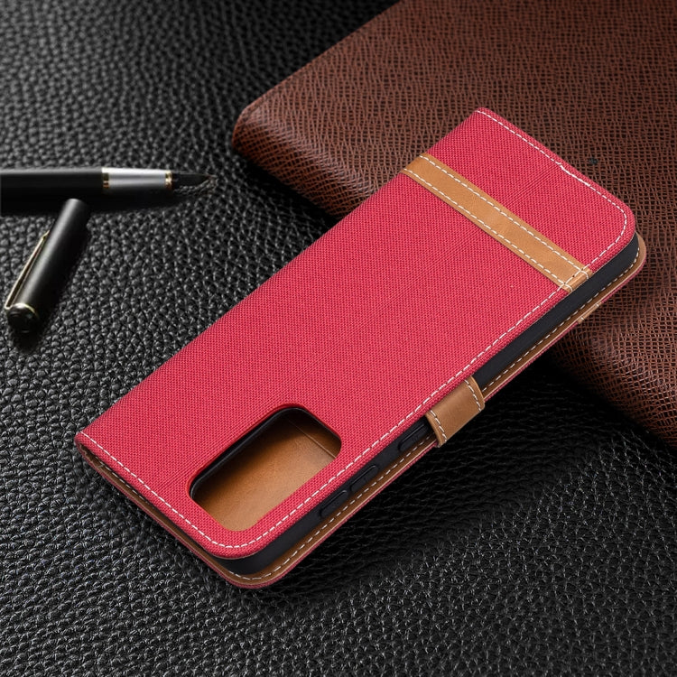 For Samsung Galaxy A52 5G / 4G Color Matching Denim Texture Horizontal Flip Leather Case with Holder & Card Slots & Wallet & Lanyard