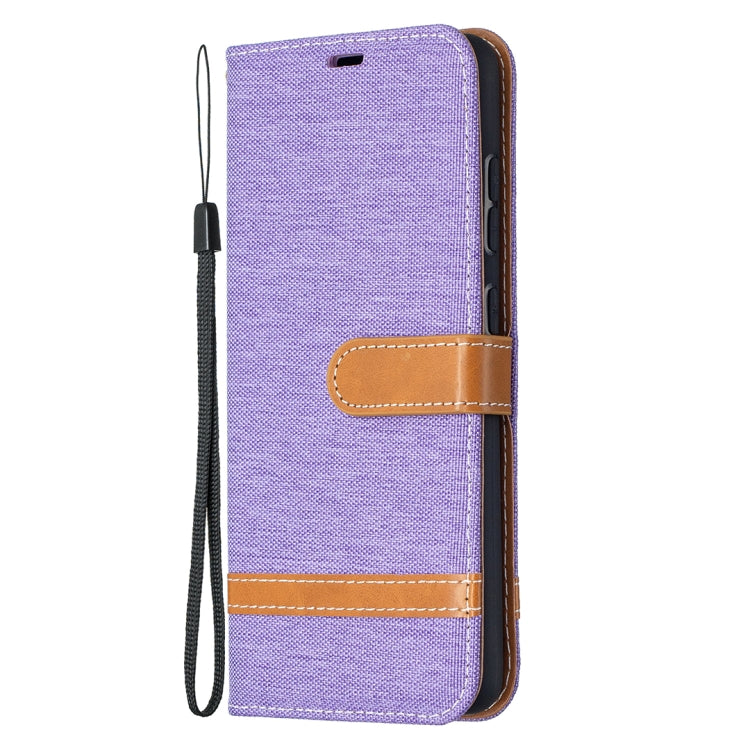 For Samsung Galaxy A52 5G / 4G Color Matching Denim Texture Horizontal Flip Leather Case with Holder & Card Slots & Wallet & Lanyard