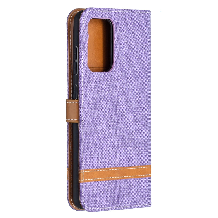 For Samsung Galaxy A52 5G / 4G Color Matching Denim Texture Horizontal Flip Leather Case with Holder & Card Slots & Wallet & Lanyard
