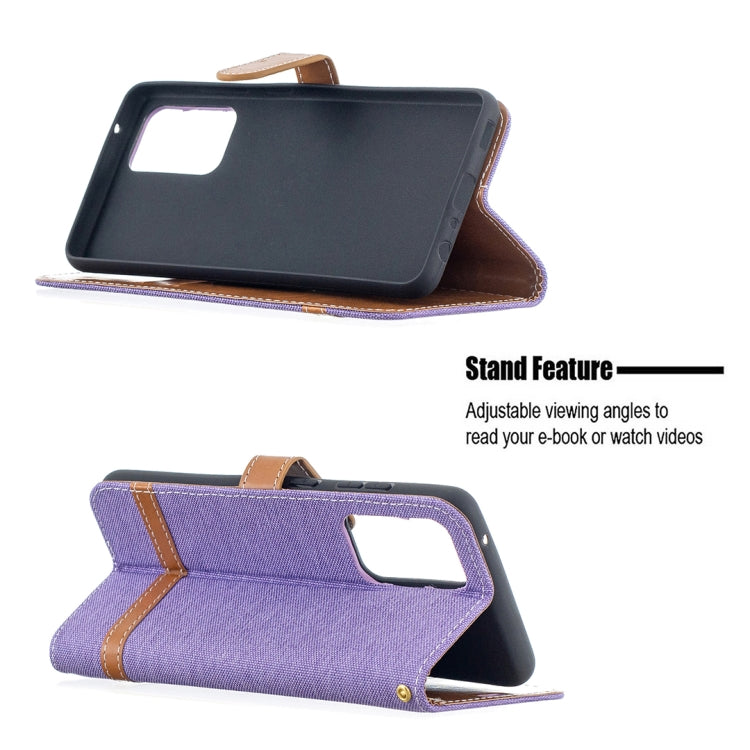 For Samsung Galaxy A52 5G / 4G Color Matching Denim Texture Horizontal Flip Leather Case with Holder & Card Slots & Wallet & Lanyard