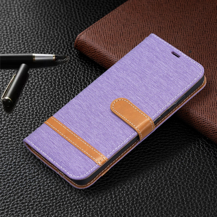 For Samsung Galaxy A52 5G / 4G Color Matching Denim Texture Horizontal Flip Leather Case with Holder & Card Slots & Wallet & Lanyard