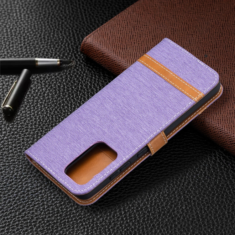 For Samsung Galaxy A52 5G / 4G Color Matching Denim Texture Horizontal Flip Leather Case with Holder & Card Slots & Wallet & Lanyard