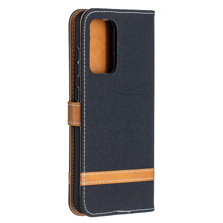 For Samsung Galaxy A52 5G / 4G Color Matching Denim Texture Horizontal Flip Leather Case with Holder & Card Slots & Wallet & Lanyard