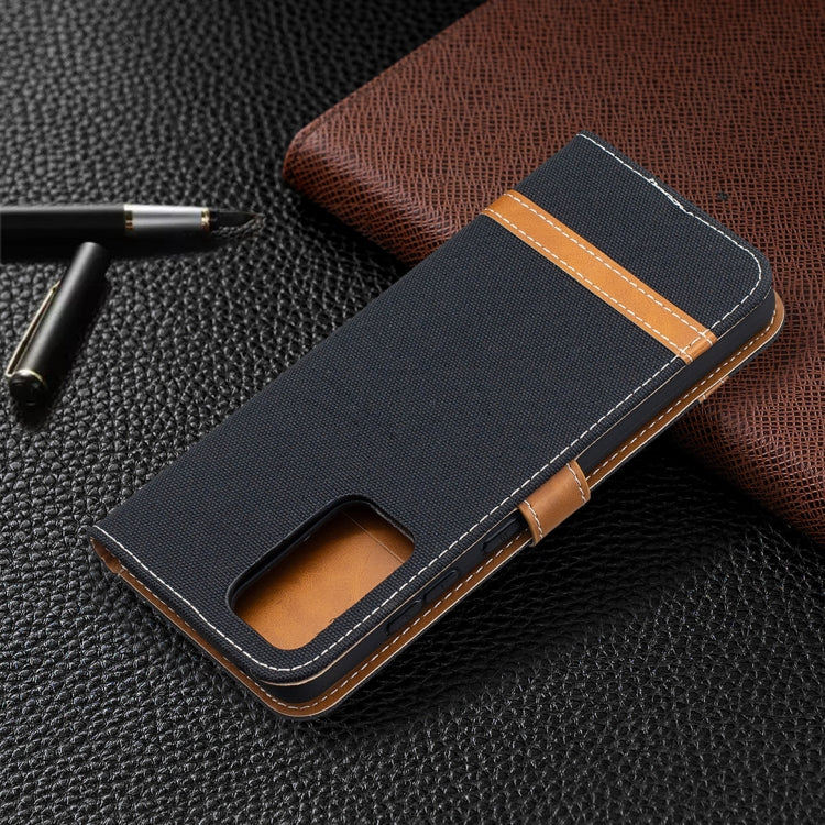 For Samsung Galaxy A52 5G / 4G Color Matching Denim Texture Horizontal Flip Leather Case with Holder & Card Slots & Wallet & Lanyard
