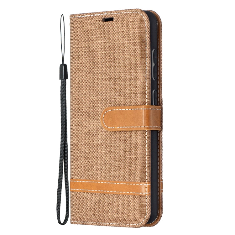 For Samsung Galaxy A52 5G / 4G Color Matching Denim Texture Horizontal Flip Leather Case with Holder & Card Slots & Wallet & Lanyard
