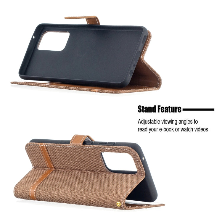 For Samsung Galaxy A52 5G / 4G Color Matching Denim Texture Horizontal Flip Leather Case with Holder & Card Slots & Wallet & Lanyard