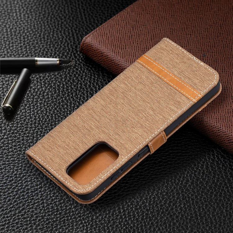 For Samsung Galaxy A52 5G / 4G Color Matching Denim Texture Horizontal Flip Leather Case with Holder & Card Slots & Wallet & Lanyard