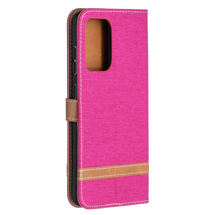 For Samsung Galaxy A52 5G / 4G Color Matching Denim Texture Horizontal Flip Leather Case with Holder & Card Slots & Wallet & Lanyard