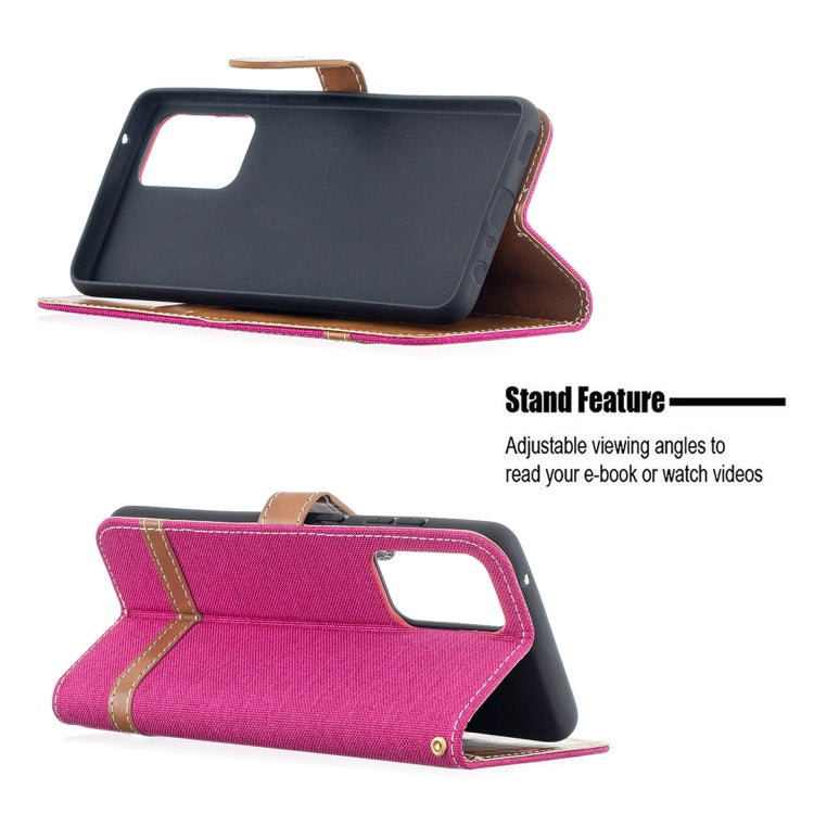 For Samsung Galaxy A52 5G / 4G Color Matching Denim Texture Horizontal Flip Leather Case with Holder & Card Slots & Wallet & Lanyard