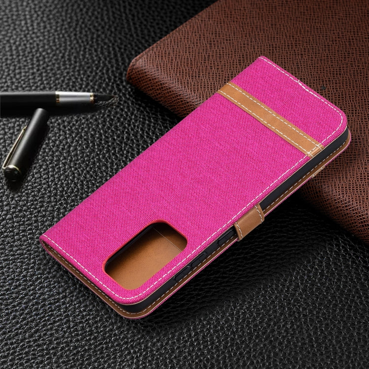 For Samsung Galaxy A52 5G / 4G Color Matching Denim Texture Horizontal Flip Leather Case with Holder & Card Slots & Wallet & Lanyard