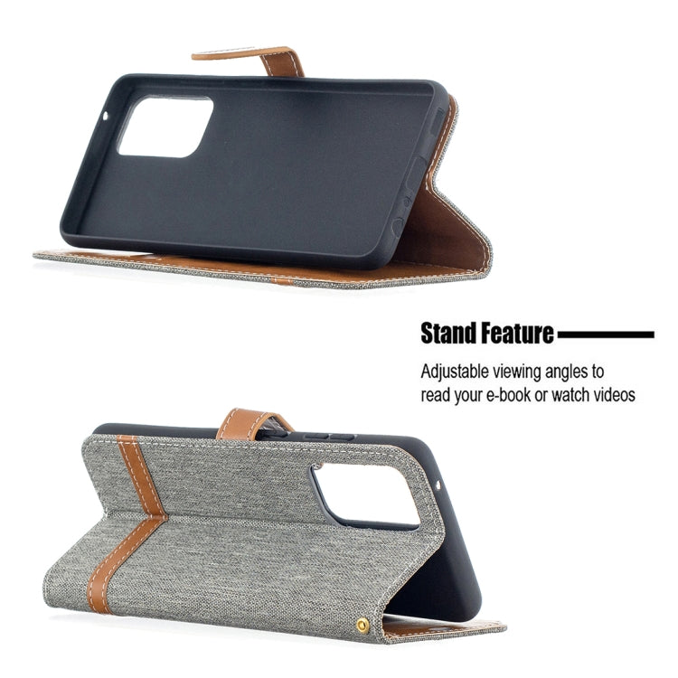 For Samsung Galaxy A52 5G / 4G Color Matching Denim Texture Horizontal Flip Leather Case with Holder & Card Slots & Wallet & Lanyard