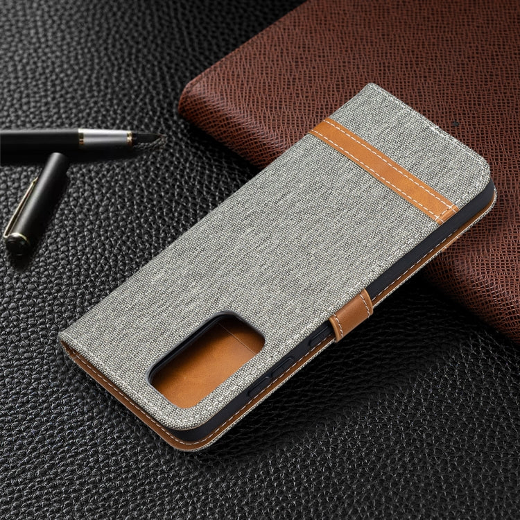 For Samsung Galaxy A52 5G / 4G Color Matching Denim Texture Horizontal Flip Leather Case with Holder & Card Slots & Wallet & Lanyard