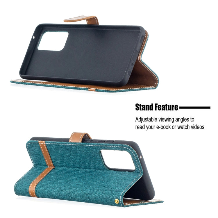 For Samsung Galaxy A52 5G / 4G Color Matching Denim Texture Horizontal Flip Leather Case with Holder & Card Slots & Wallet & Lanyard