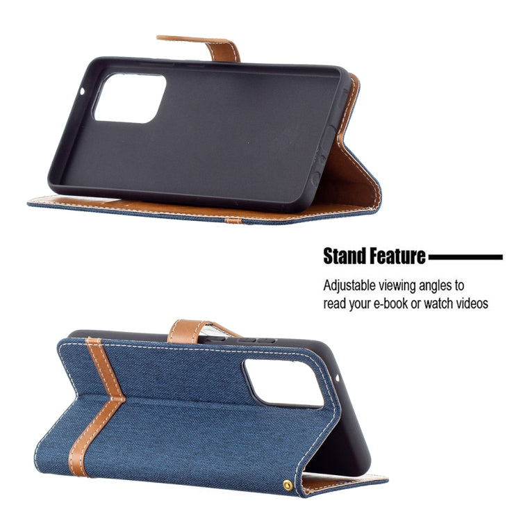 For Samsung Galaxy A72 5G / 4G Color Matching Denim Texture Horizontal Flip Leather Case with Holder & Card Slots & Wallet & Lanyard