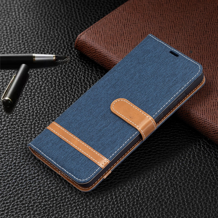 For Samsung Galaxy A72 5G / 4G Color Matching Denim Texture Horizontal Flip Leather Case with Holder & Card Slots & Wallet & Lanyard