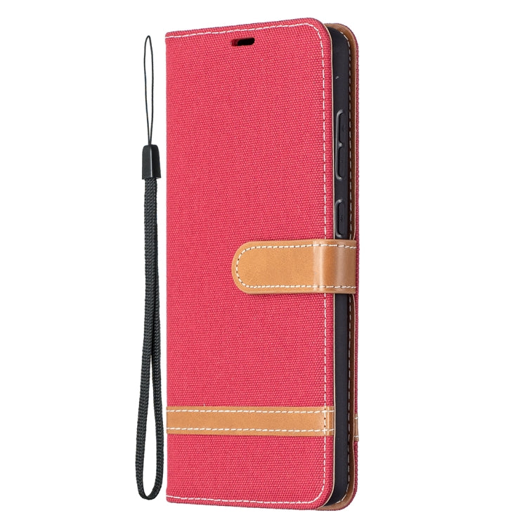 For Samsung Galaxy A72 5G / 4G Color Matching Denim Texture Horizontal Flip Leather Case with Holder & Card Slots & Wallet & Lanyard