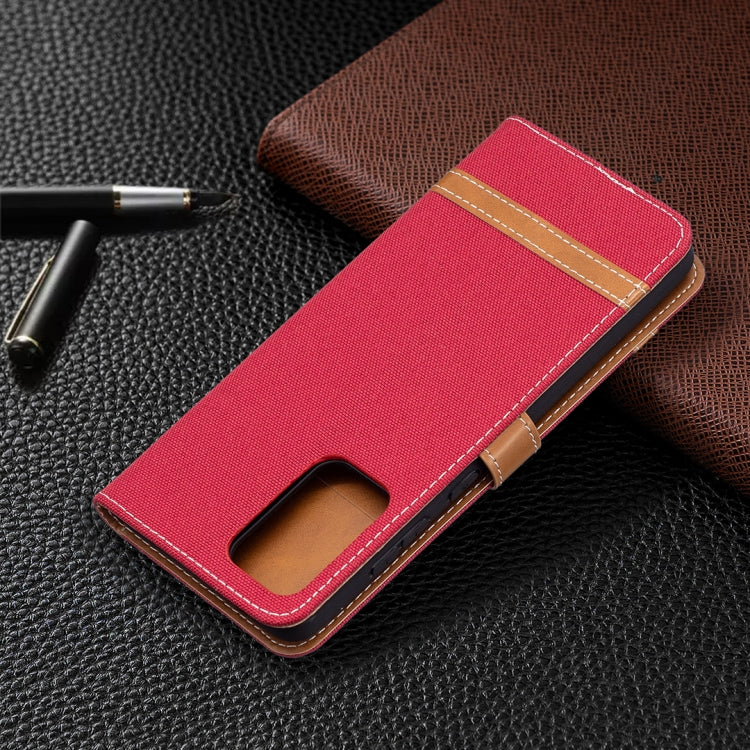 For Samsung Galaxy A72 5G / 4G Color Matching Denim Texture Horizontal Flip Leather Case with Holder & Card Slots & Wallet & Lanyard