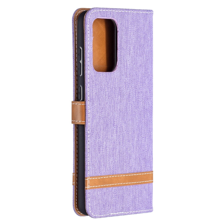 For Samsung Galaxy A72 5G / 4G Color Matching Denim Texture Horizontal Flip Leather Case with Holder & Card Slots & Wallet & Lanyard