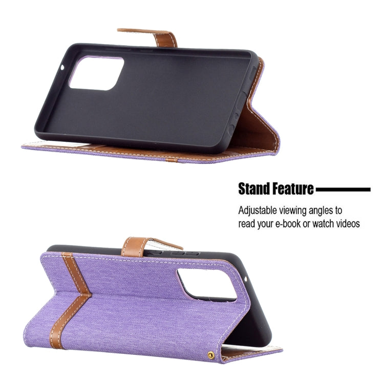 For Samsung Galaxy A72 5G / 4G Color Matching Denim Texture Horizontal Flip Leather Case with Holder & Card Slots & Wallet & Lanyard