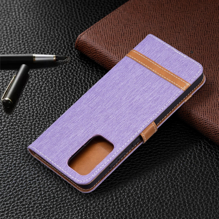For Samsung Galaxy A72 5G / 4G Color Matching Denim Texture Horizontal Flip Leather Case with Holder & Card Slots & Wallet & Lanyard