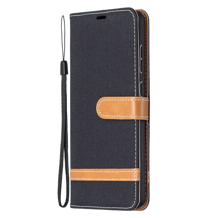 For Samsung Galaxy A72 5G / 4G Color Matching Denim Texture Horizontal Flip Leather Case with Holder & Card Slots & Wallet & Lanyard