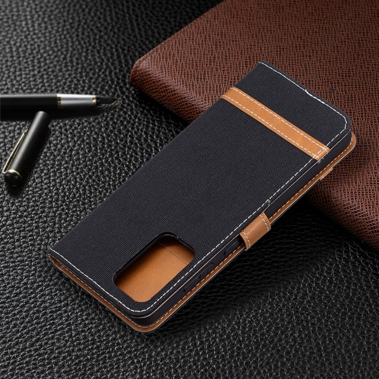 For Samsung Galaxy A72 5G / 4G Color Matching Denim Texture Horizontal Flip Leather Case with Holder & Card Slots & Wallet & Lanyard