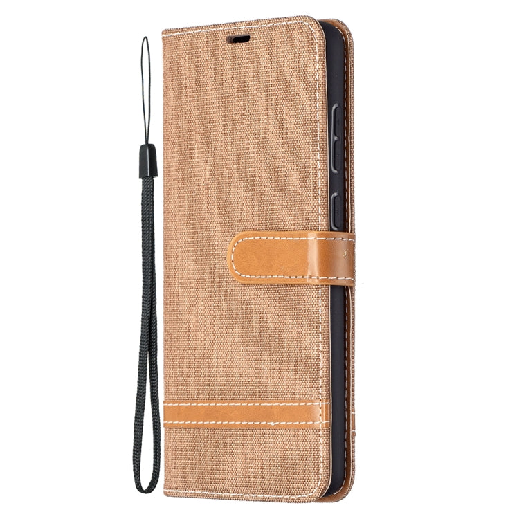 For Samsung Galaxy A72 5G / 4G Color Matching Denim Texture Horizontal Flip Leather Case with Holder & Card Slots & Wallet & Lanyard