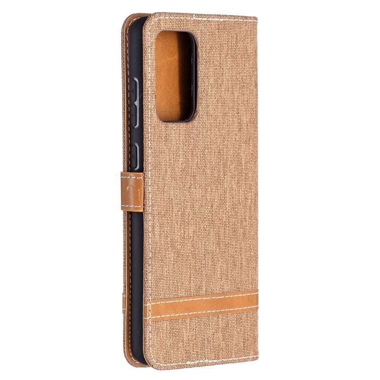 For Samsung Galaxy A72 5G / 4G Color Matching Denim Texture Horizontal Flip Leather Case with Holder & Card Slots & Wallet & Lanyard