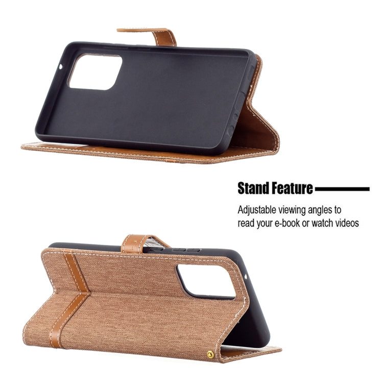 For Samsung Galaxy A72 5G / 4G Color Matching Denim Texture Horizontal Flip Leather Case with Holder & Card Slots & Wallet & Lanyard