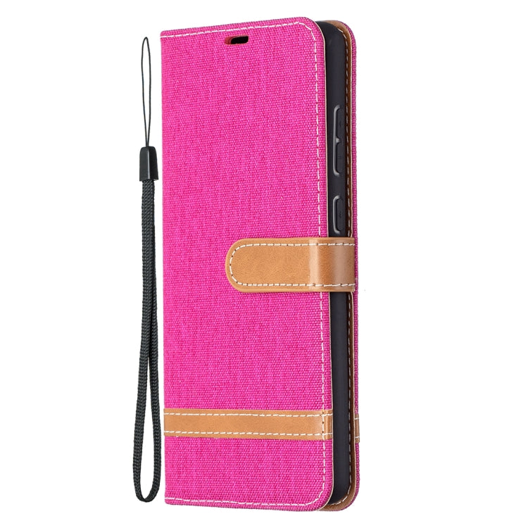 For Samsung Galaxy A72 5G / 4G Color Matching Denim Texture Horizontal Flip Leather Case with Holder & Card Slots & Wallet & Lanyard
