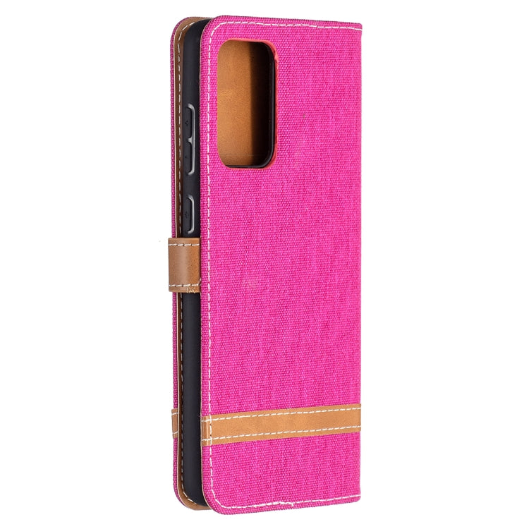 For Samsung Galaxy A72 5G / 4G Color Matching Denim Texture Horizontal Flip Leather Case with Holder & Card Slots & Wallet & Lanyard