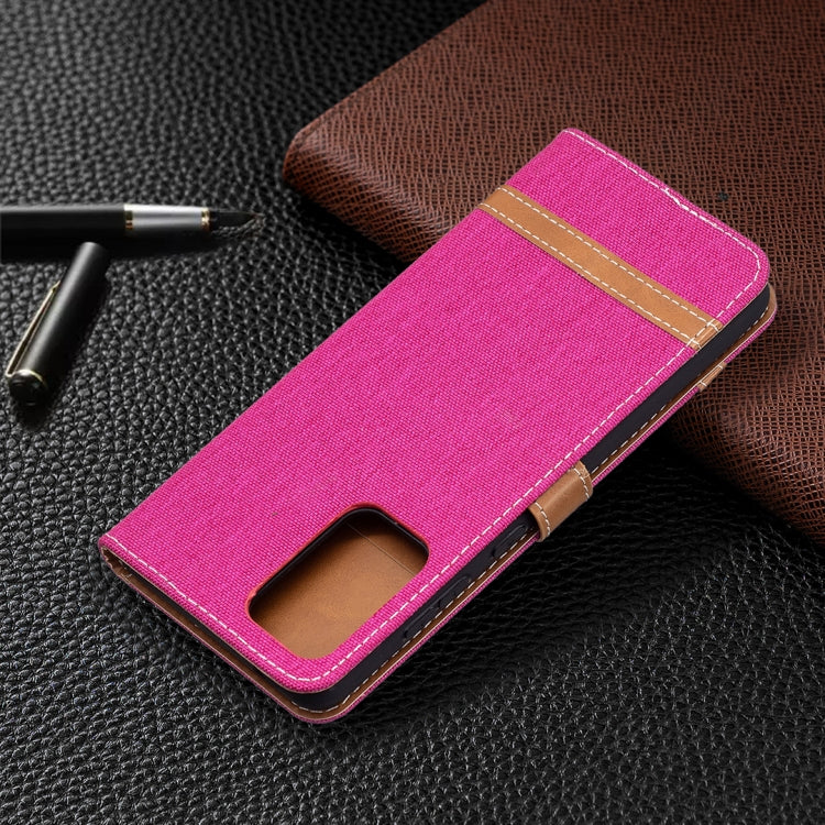 For Samsung Galaxy A72 5G / 4G Color Matching Denim Texture Horizontal Flip Leather Case with Holder & Card Slots & Wallet & Lanyard