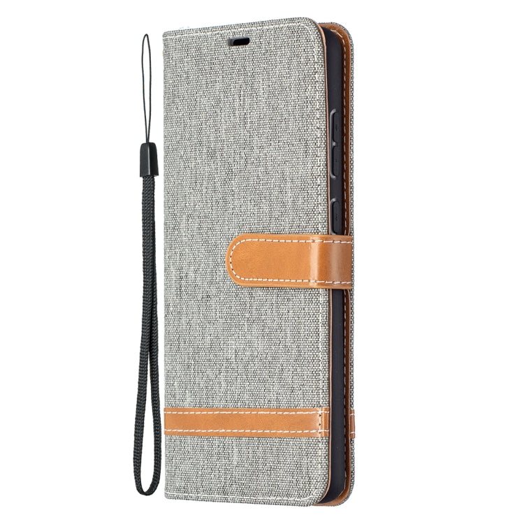 For Samsung Galaxy A72 5G / 4G Color Matching Denim Texture Horizontal Flip Leather Case with Holder & Card Slots & Wallet & Lanyard