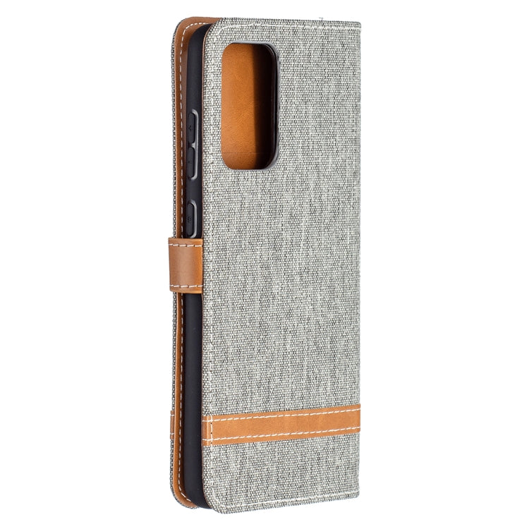 For Samsung Galaxy A72 5G / 4G Color Matching Denim Texture Horizontal Flip Leather Case with Holder & Card Slots & Wallet & Lanyard